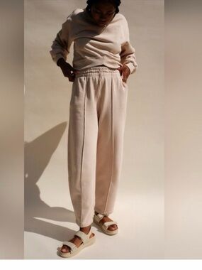 Agolde Cream High-Waist Track Joggers